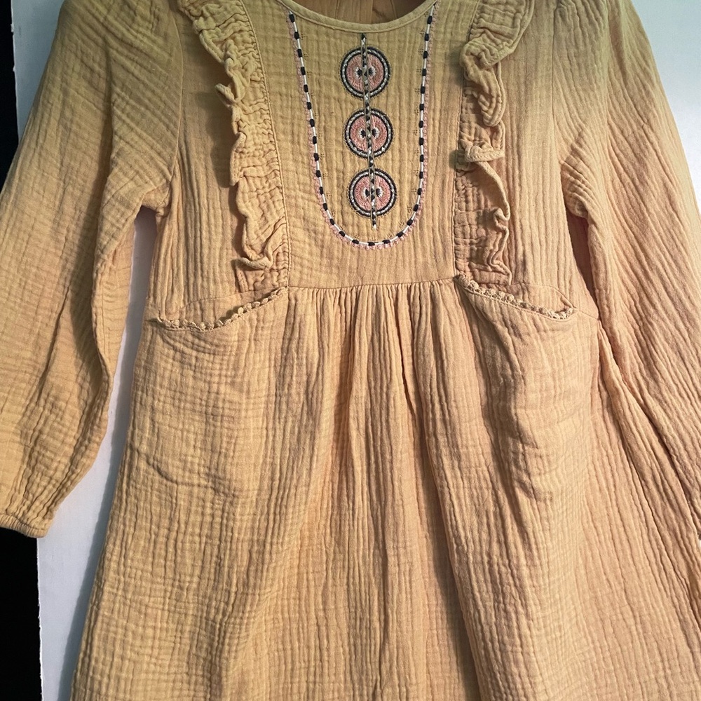 Jessica Simpson Child’s Dress size 5/6, Butter Yellow with embroidery.